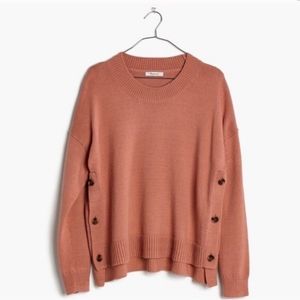 Madewell Brownstone Side Button Pullover Sweater L